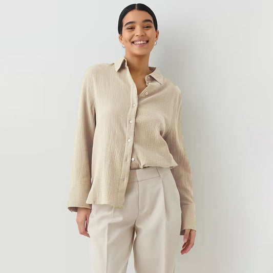 Layla Loose Long Sleeve Mid-length Shirt